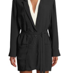 XS Brand New Halston Heritage Floral-Embroidered Crepe Georgette Jacket
